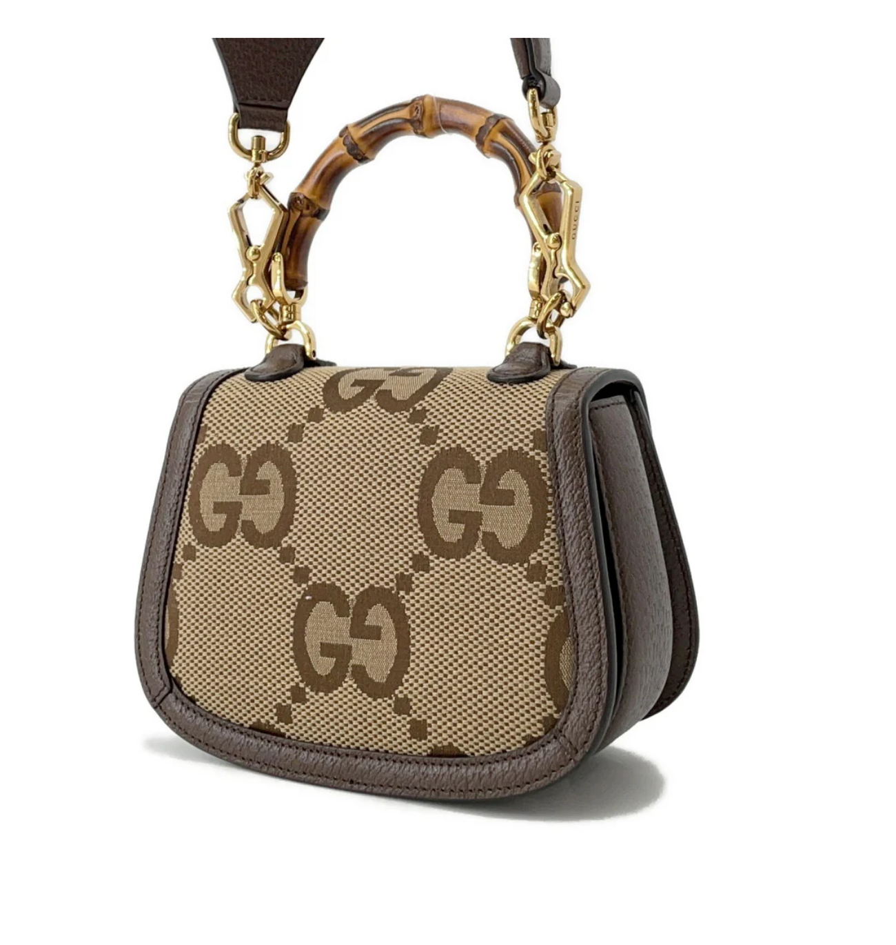 GUCCI Bamboo 1947 Jumbo GG Top Handle Bag