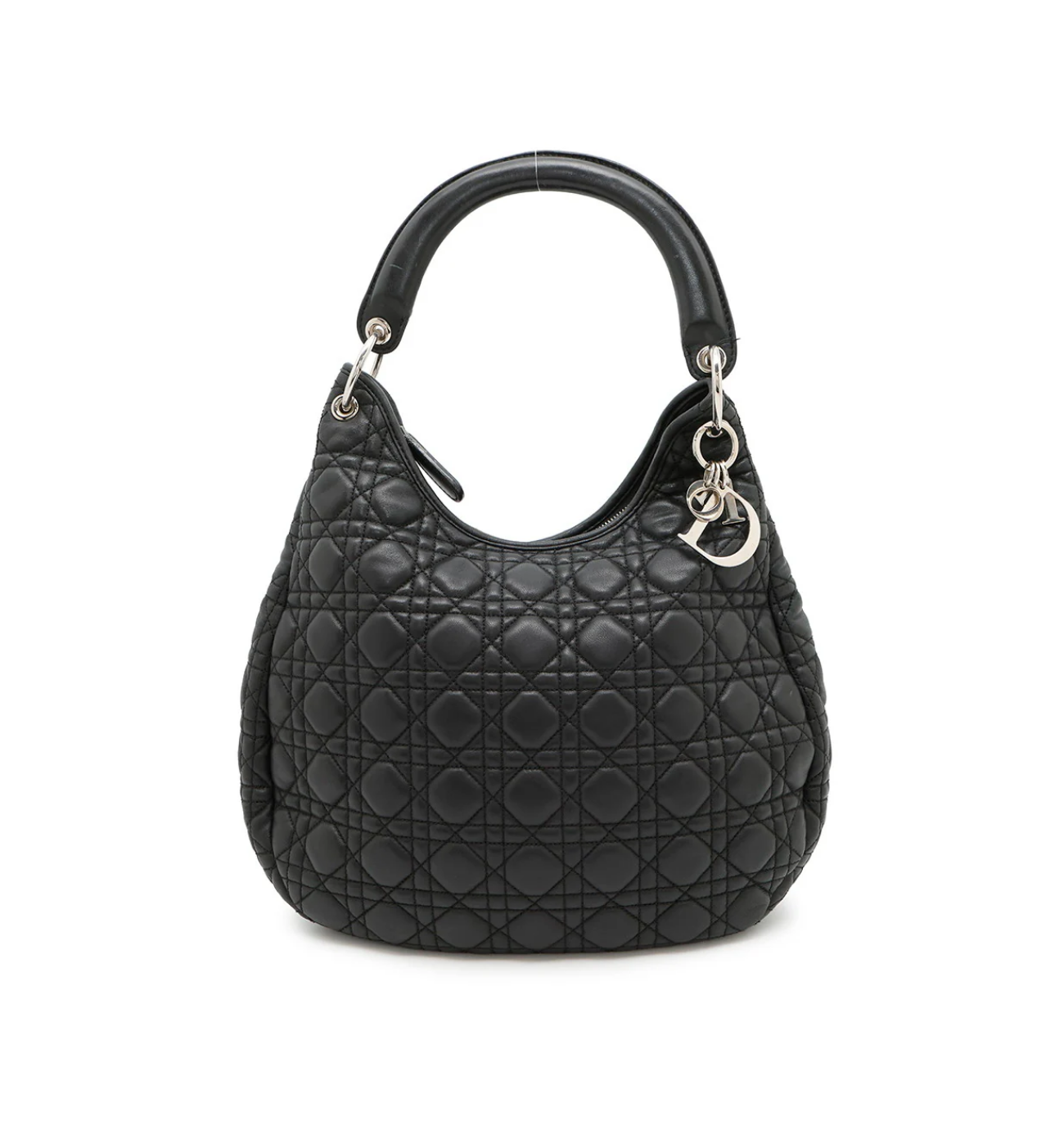 DIOR Cannage One Black Leather Shoulder Bag