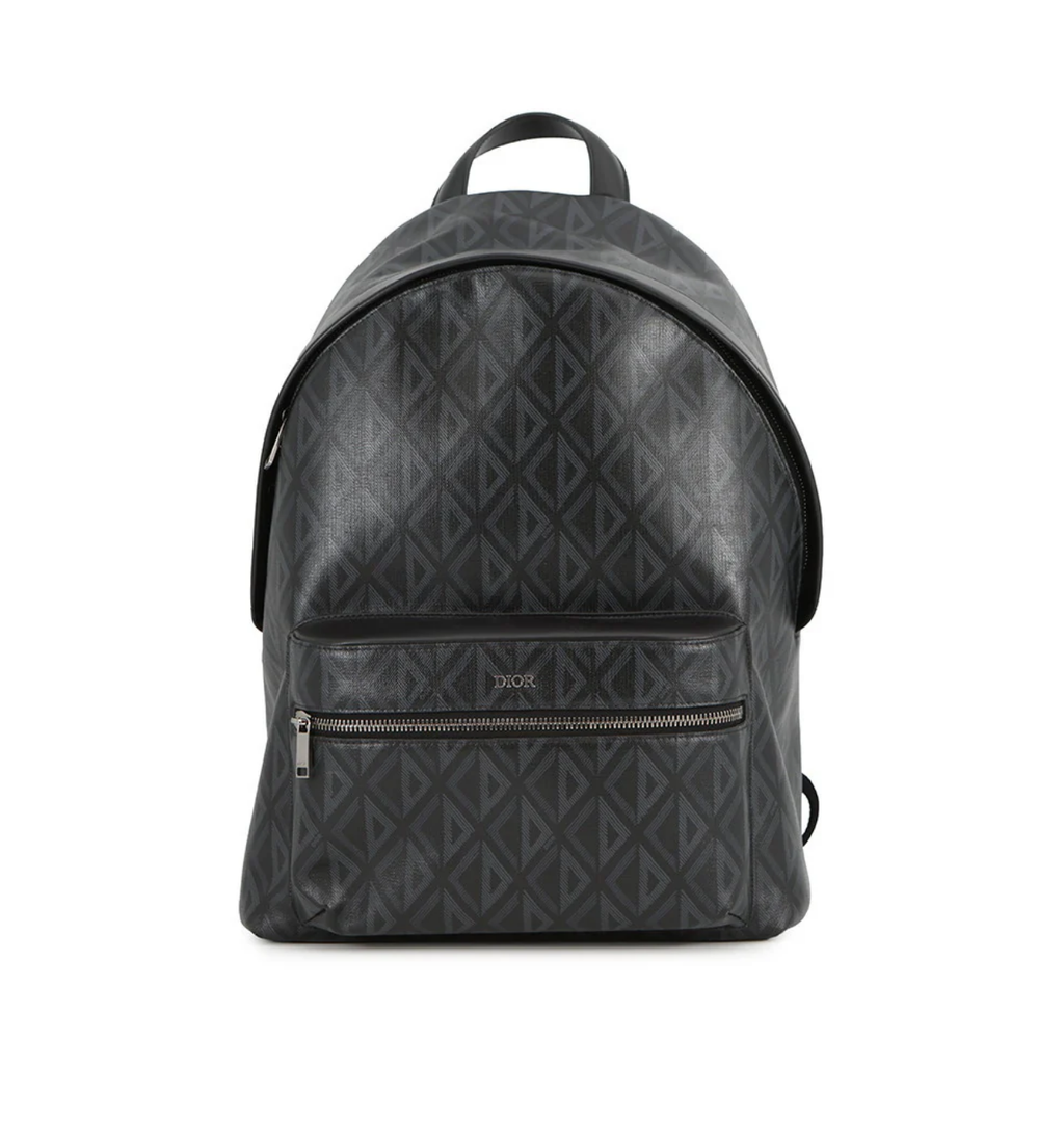 DIOR CD Black PVC Coated Canvas Backpack