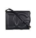 DOLCE & GABBANA Black Calfskin DG Logo Crossbody Bag
