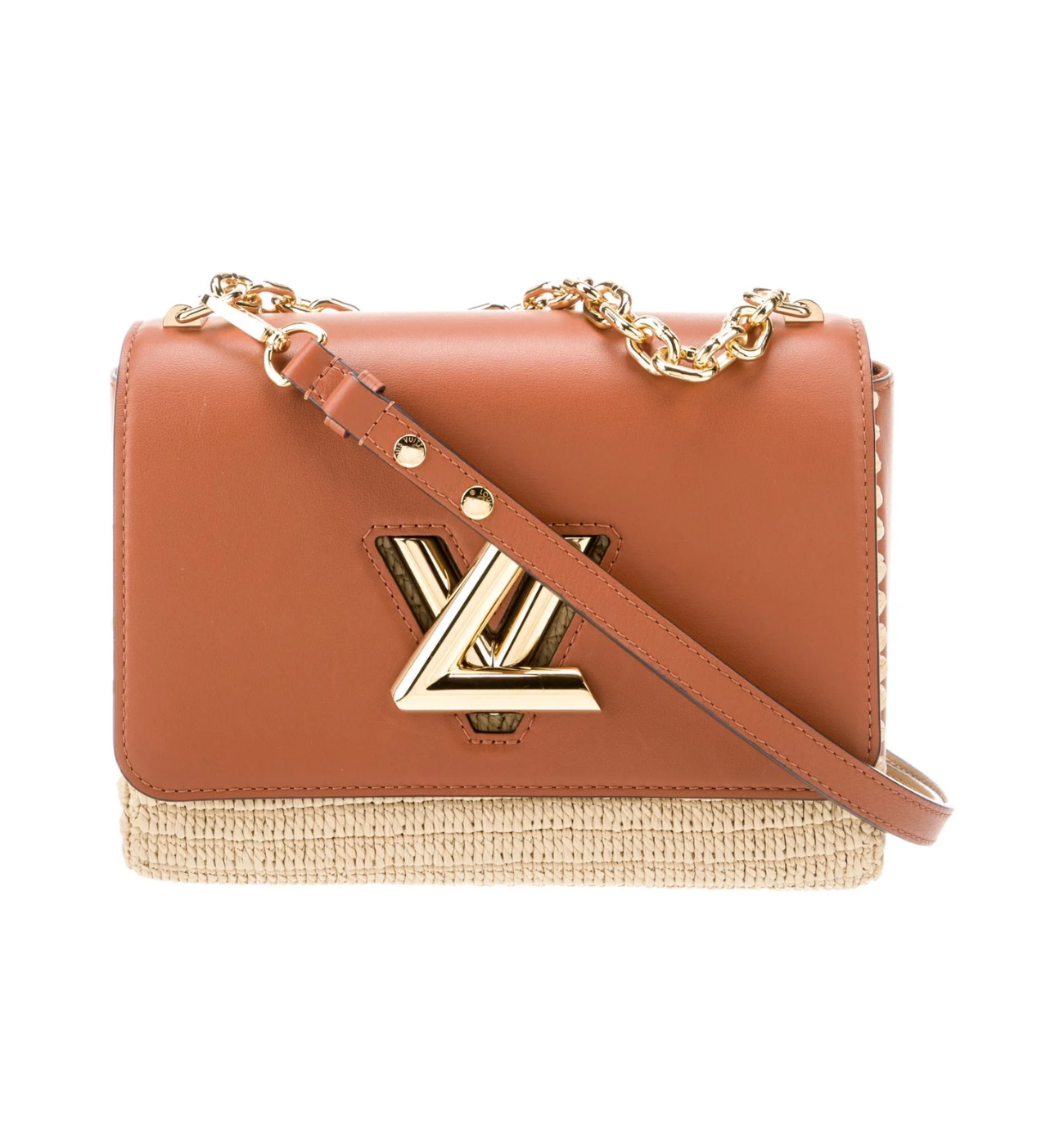 LOUIS VUITTON Twist MM Caramel Leather Raffia