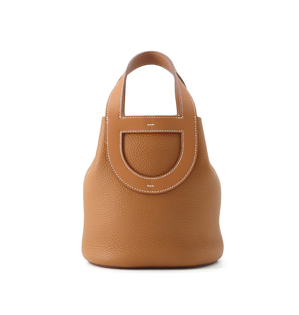 HERMES Gold Taurillon Clemence Swift Leather Tote Bag