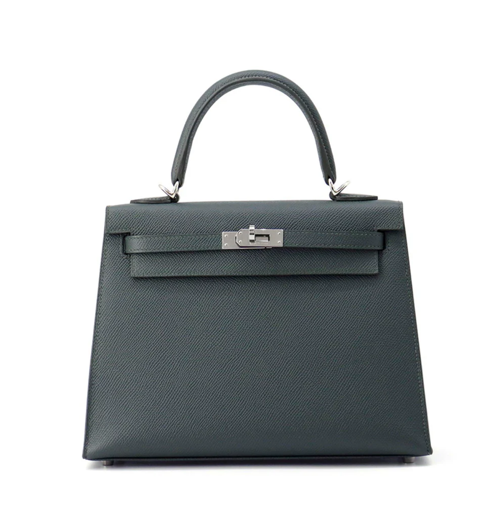 HERMES Kelly 25 Sellier Vert Mangrove Epsom