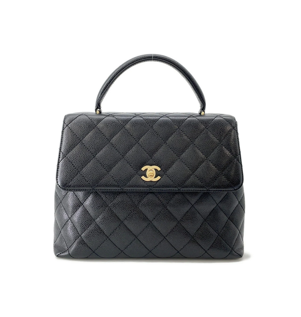 CHANEL Matelasse Caviar Leather Top Handle Bag