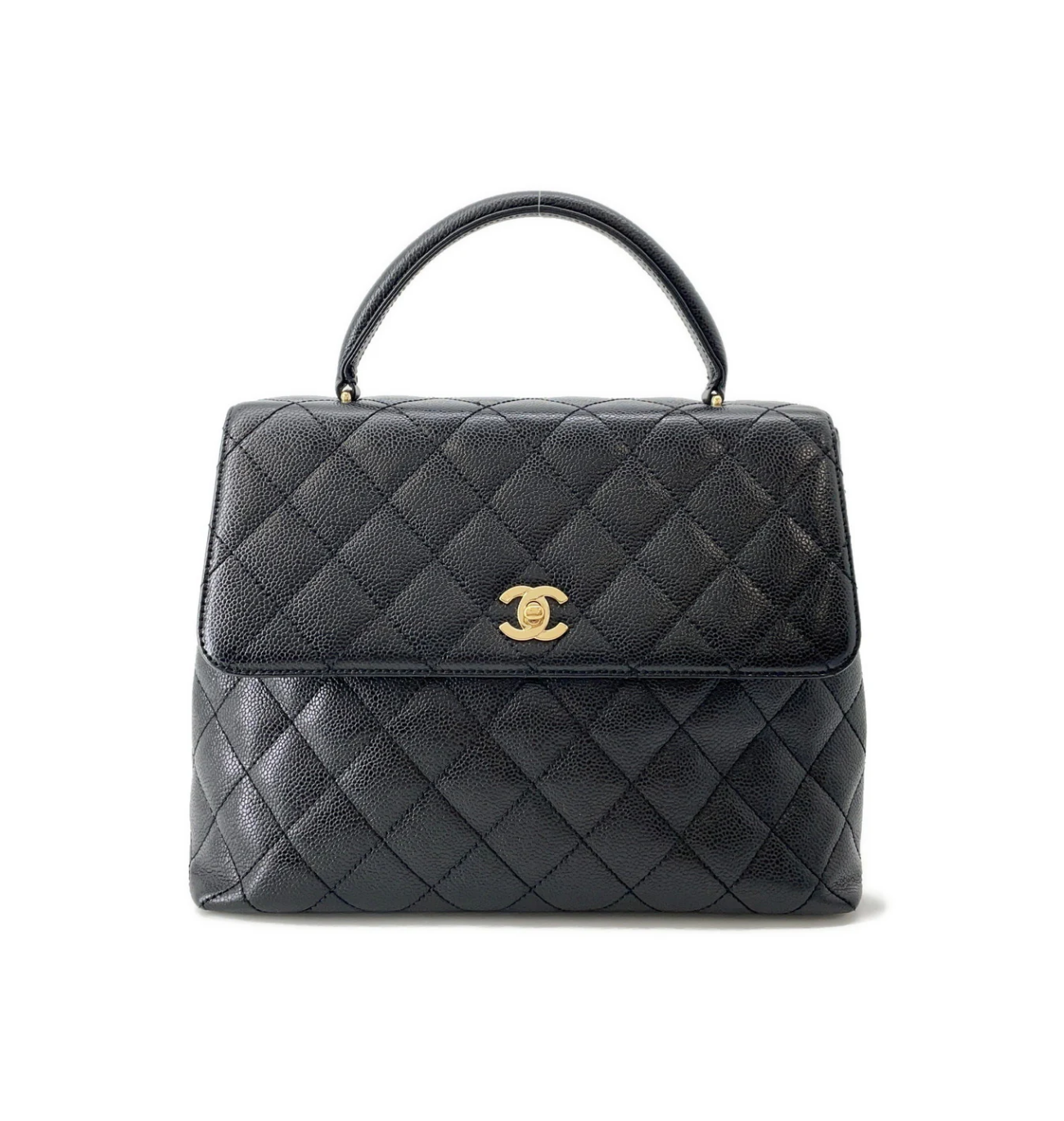 CHANEL Matelasse Caviar Leather Top Handle Bag