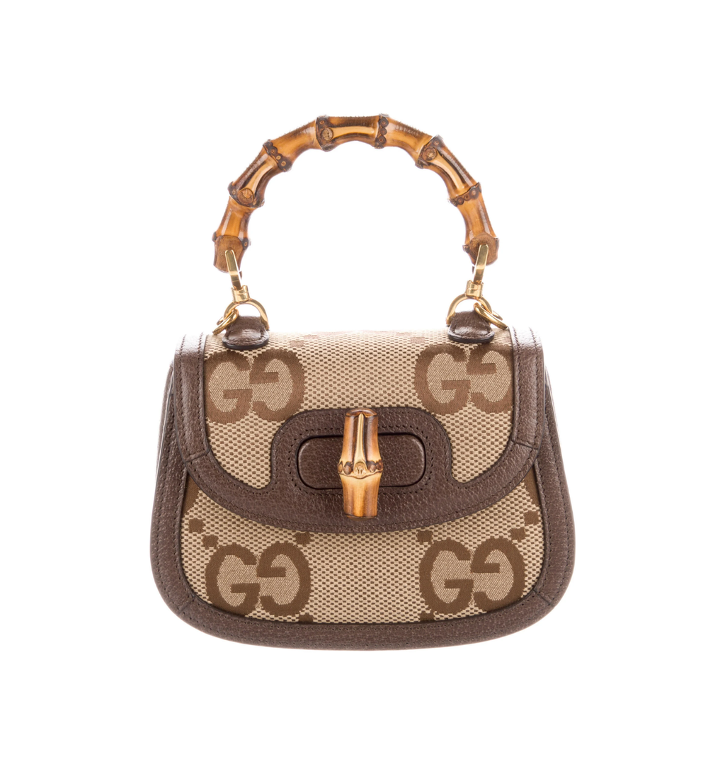 GUCCI Bamboo 1947 Jumbo GG Top Handle Bag