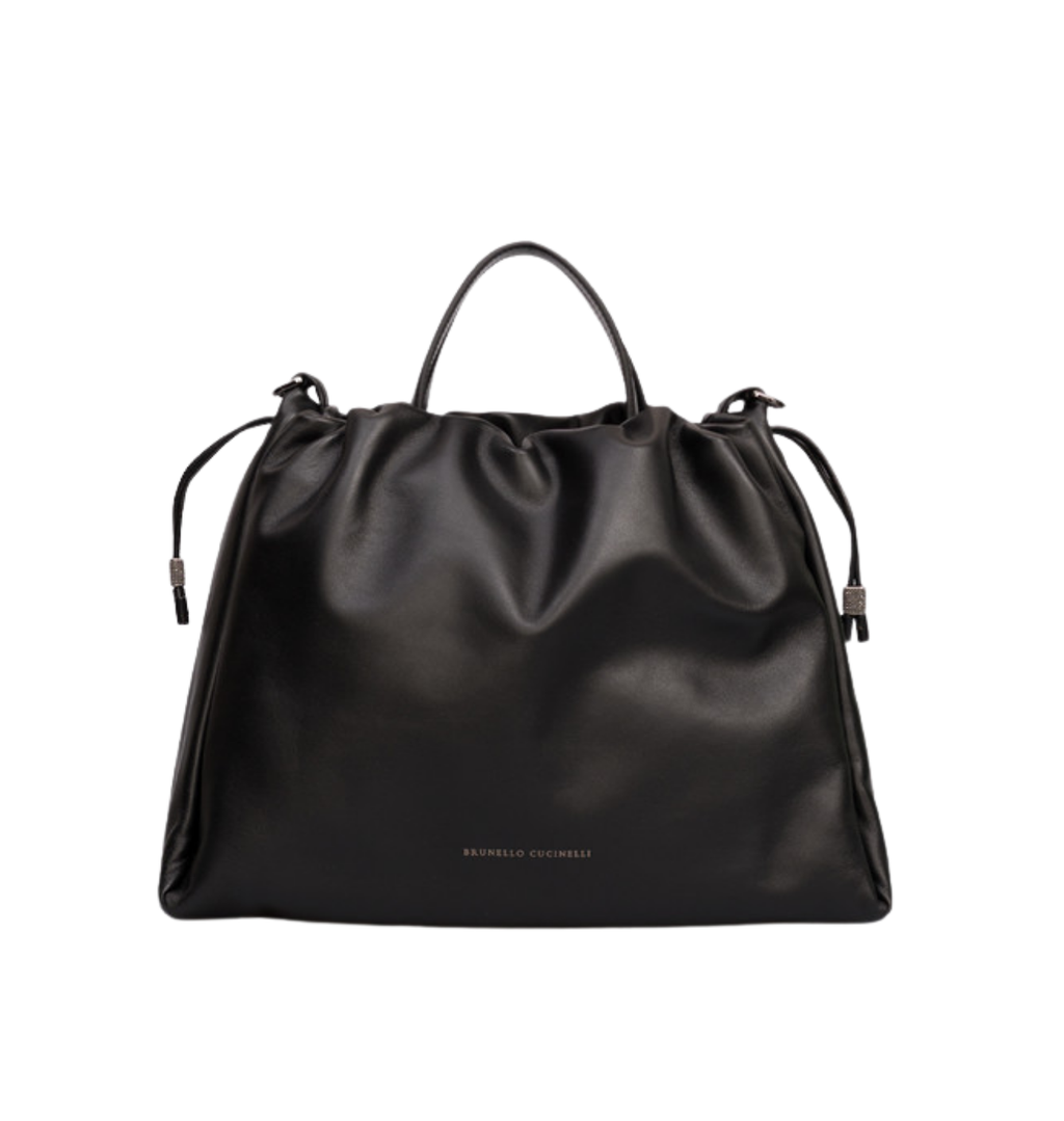 BRUNELLO CUCINELLI Large Mellow Leather Tote Bag