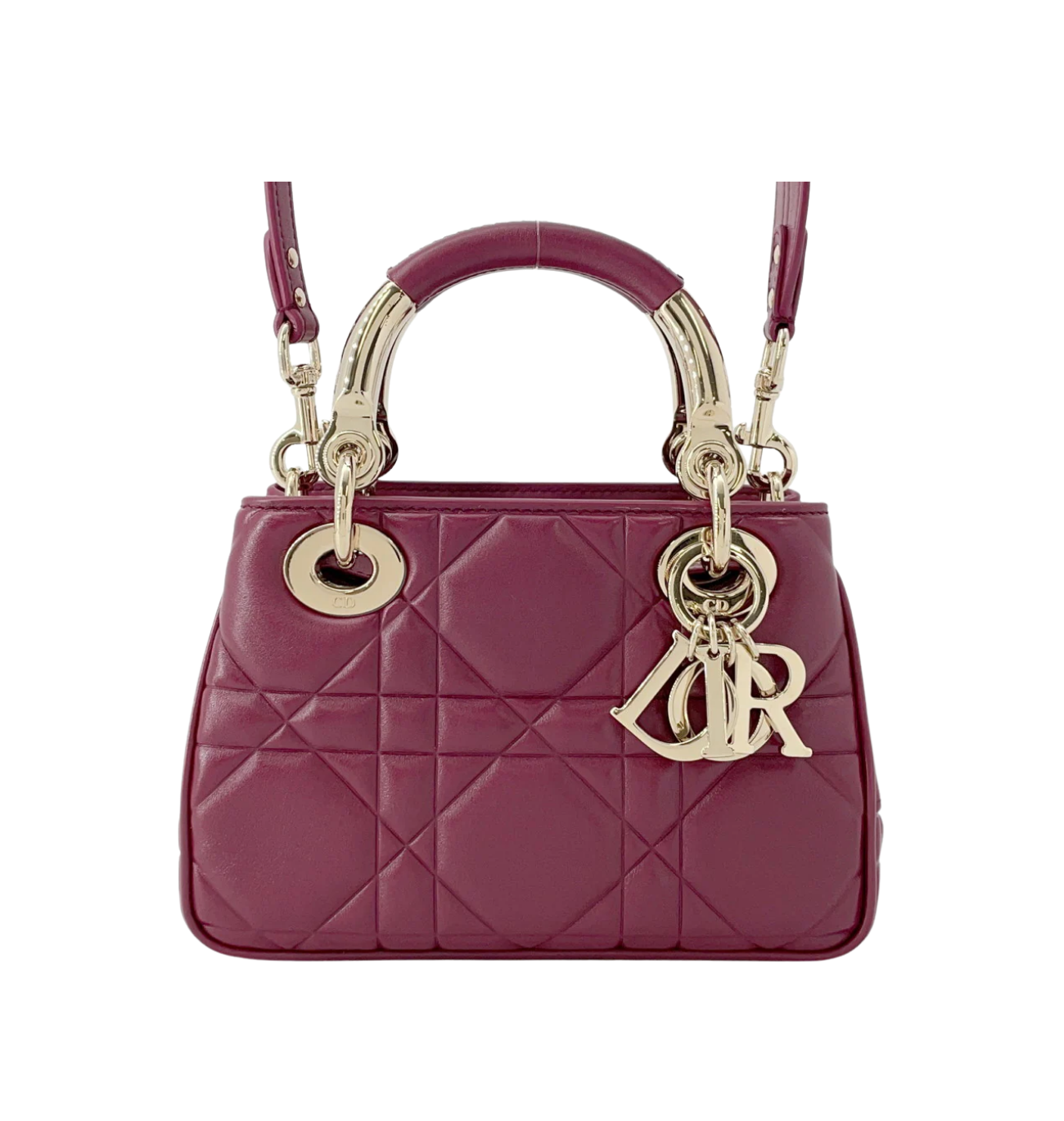 DIOR Lady Dior Bordeaux Leather Mini Bbag