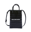 BALENCIAGA Black Leather Phone Holder