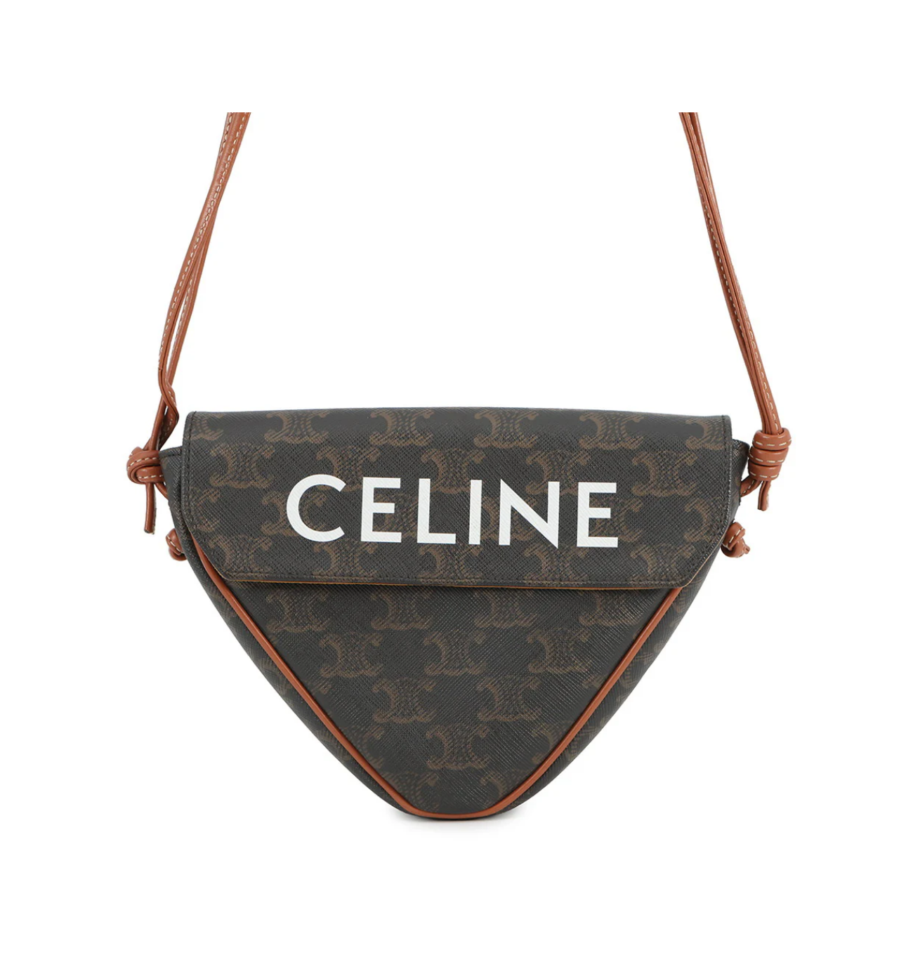 CELINE Logo Triomphe Triangle Mini Shoulder Bag