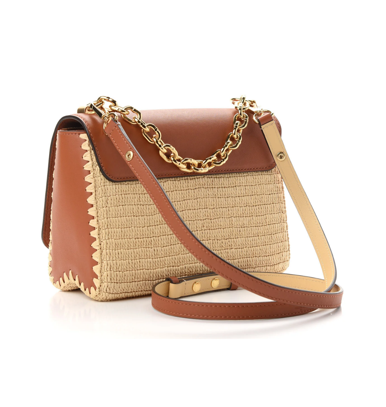 LOUIS VUITTON Twist MM Caramel Leather Raffia