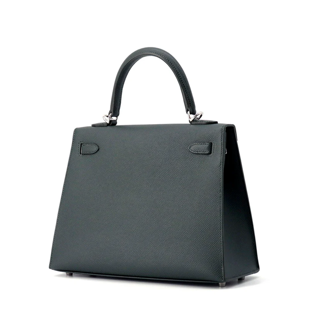 HERMES Kelly 25 Sellier Vert Mangrove Epsom