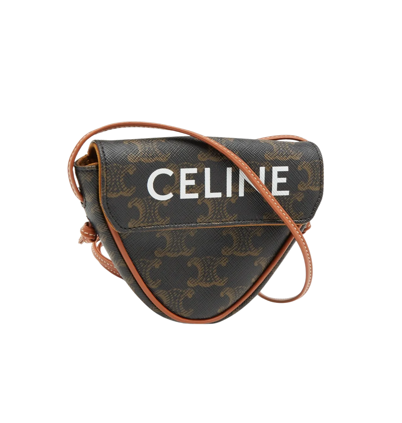 CELINE Logo Triomphe Triangle Mini Shoulder Bag
