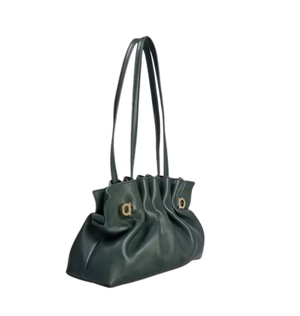 FERRAGAMO Gancio Piercing Soft Leather Shoulder Bag