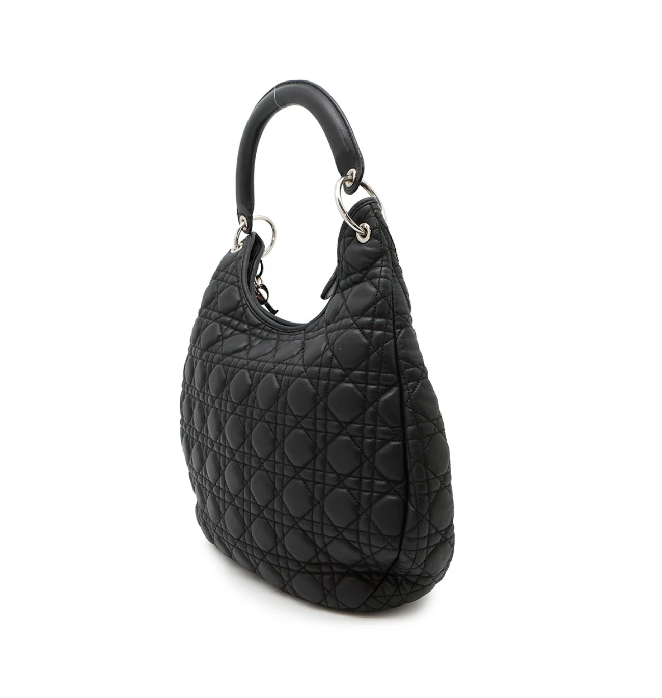 DIOR Cannage One Black Leather Shoulder Bag