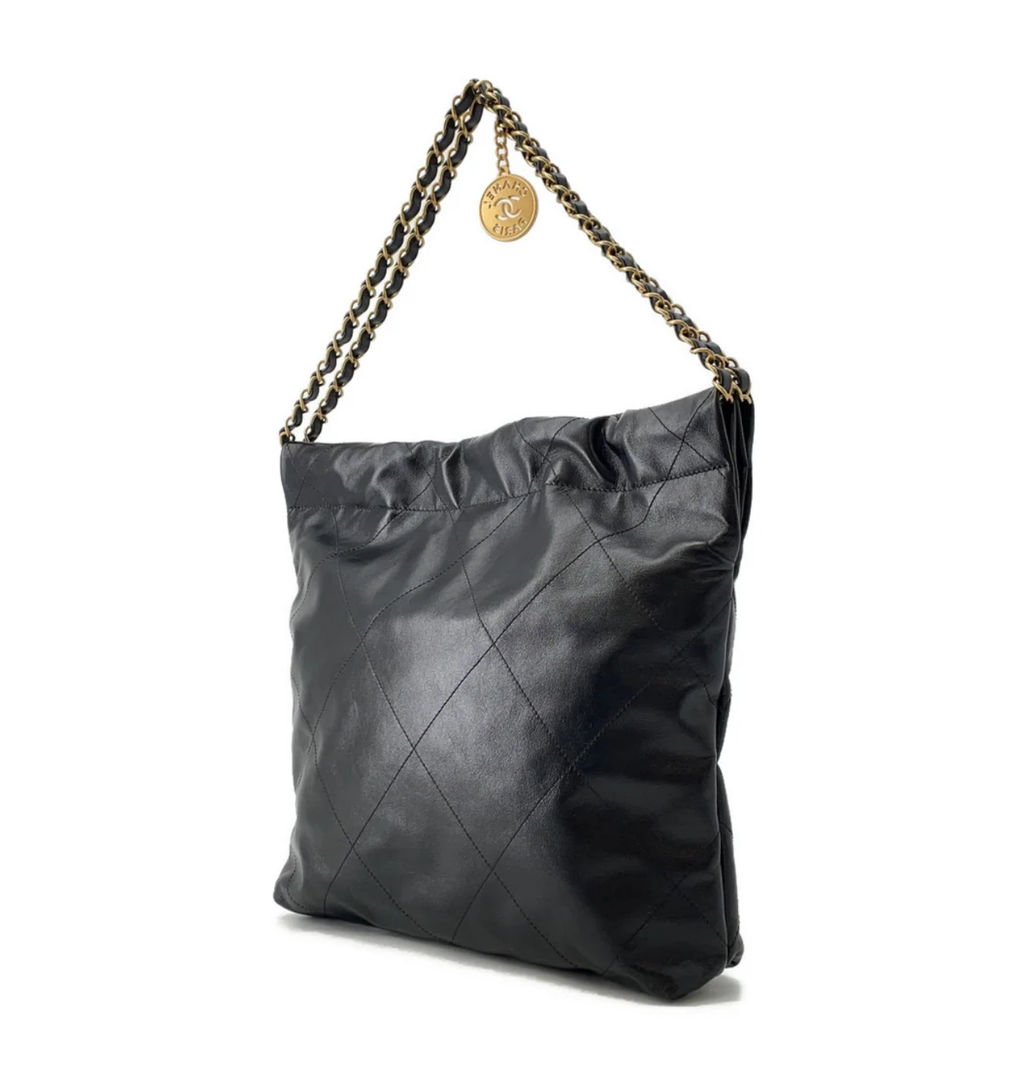 CHANEL 22 Small Calf Leather Chain Shoulder Bag