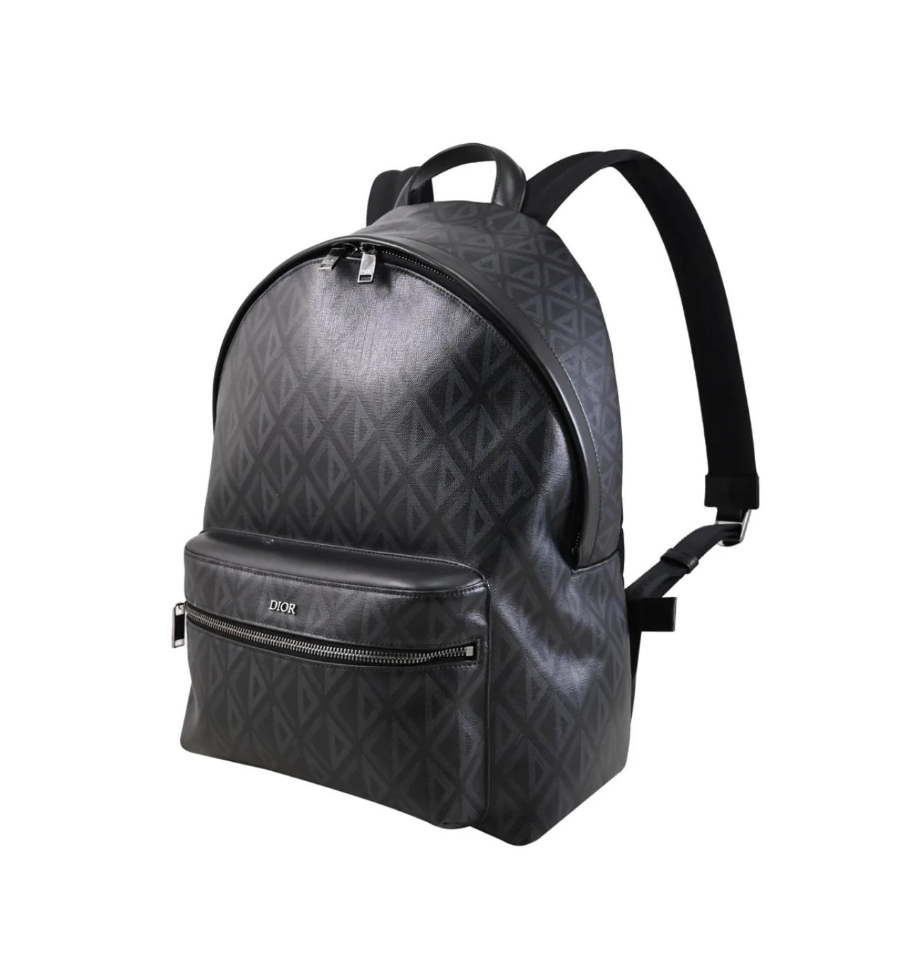 DIOR CD Black PVC Coated Canvas Backpack