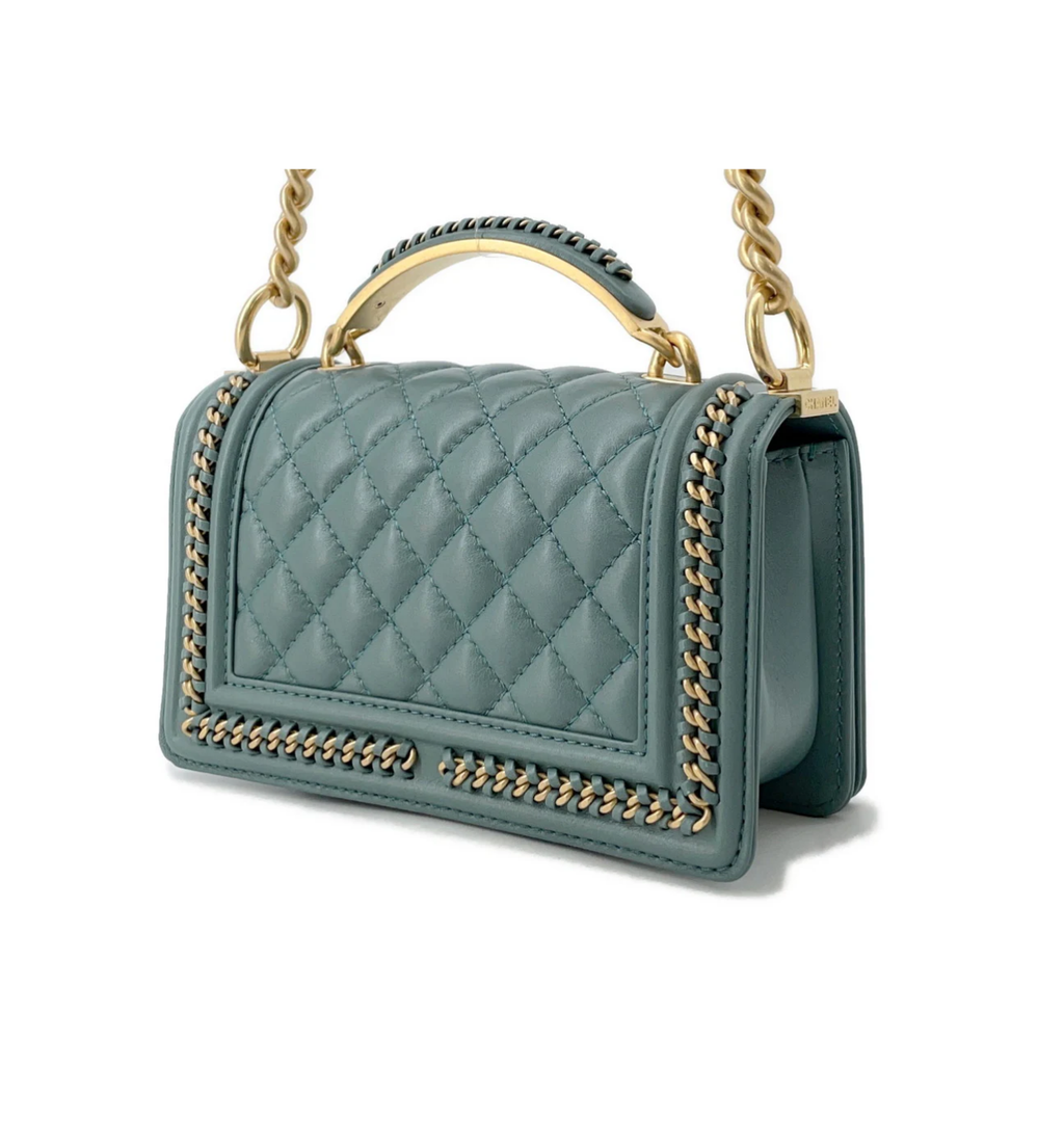 CHANEL Boy Chanel 20 Blue & Green Lambskin Bag
