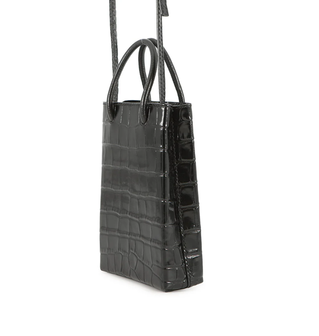 BALENCIAGA Black Leather Phone Holder