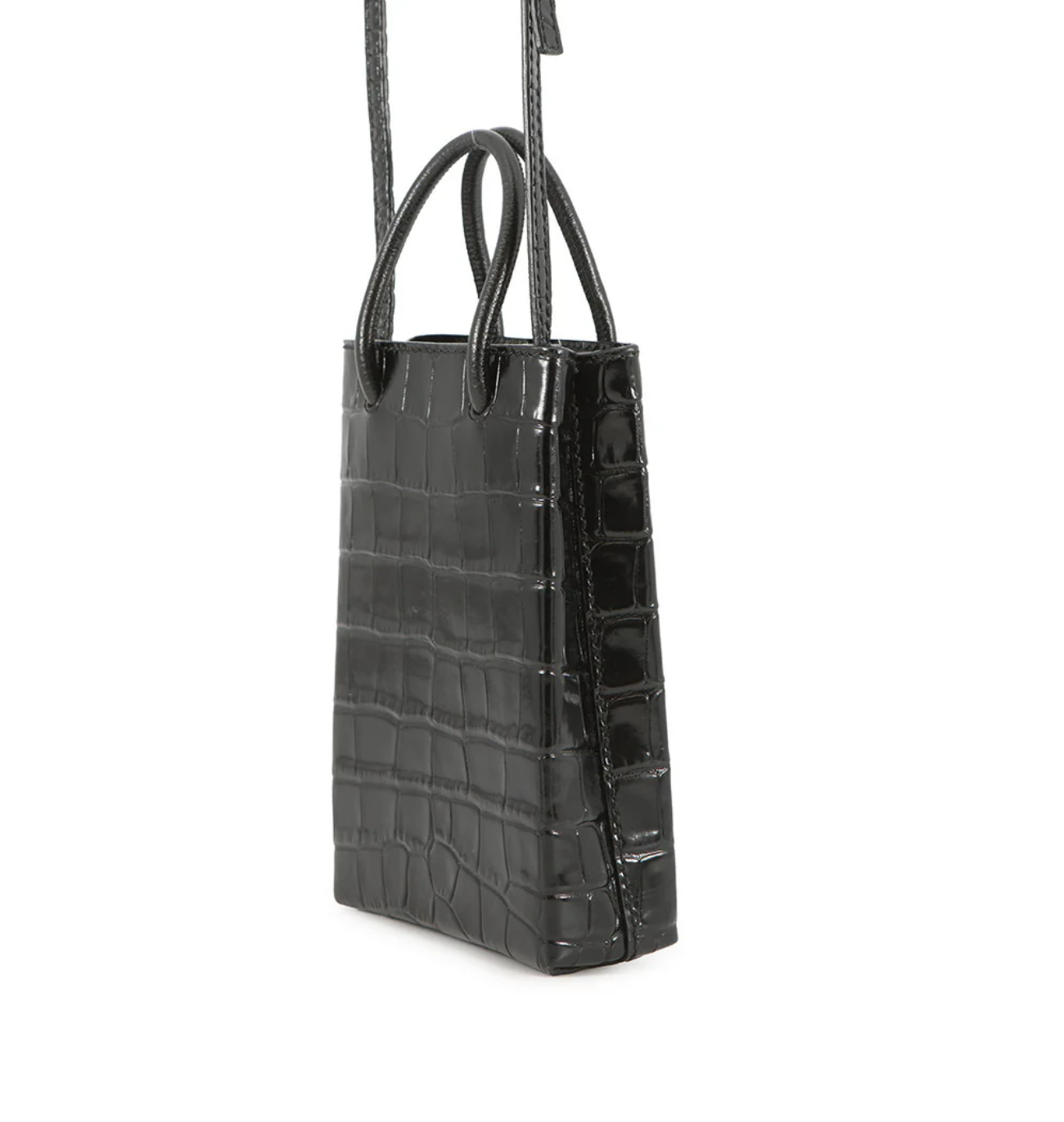 BALENCIAGA Black Leather Phone Holder