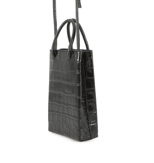 BALENCIAGA Black Leather Phone Holder