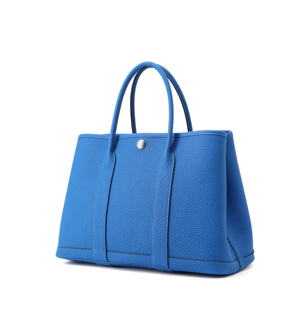 HERMES Garden Party TPM Blue Hydra Negonda Leather