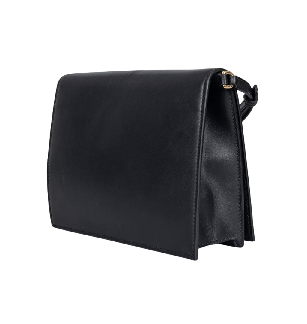 DOLCE & GABBANA Black Calfskin DG Logo Crossbody Bag