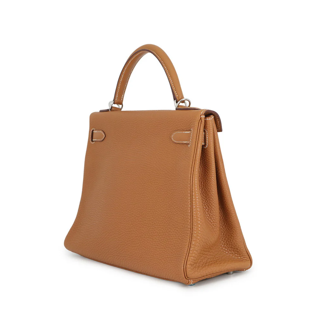 HERMES Kelly 32 Retourne Gold Togo Leather