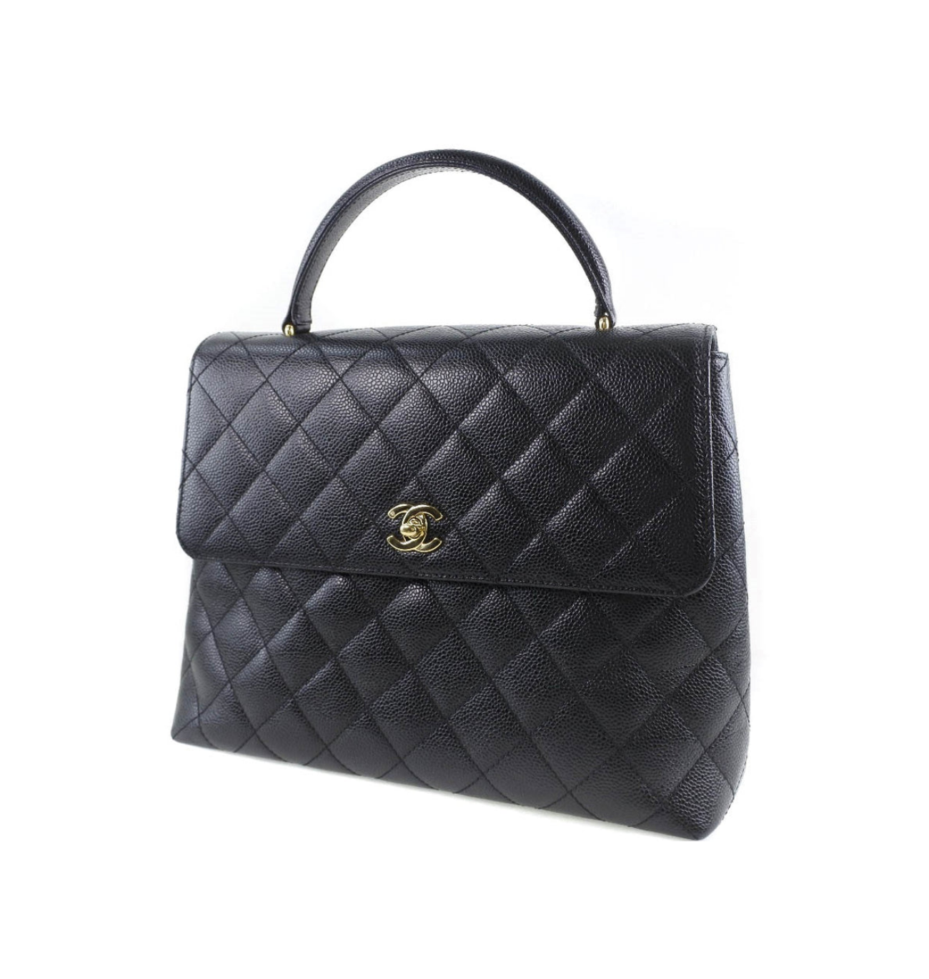CHANEL Matelasse Caviar Leather Top Handle Bag