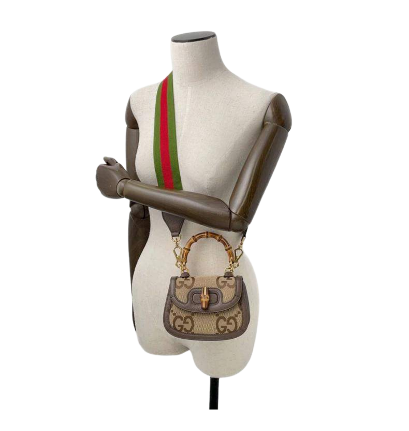 GUCCI Bamboo 1947 Jumbo GG Top Handle Bag