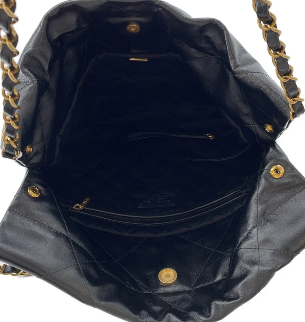 CHANEL 22 Small Calf Leather Chain Shoulder Bag