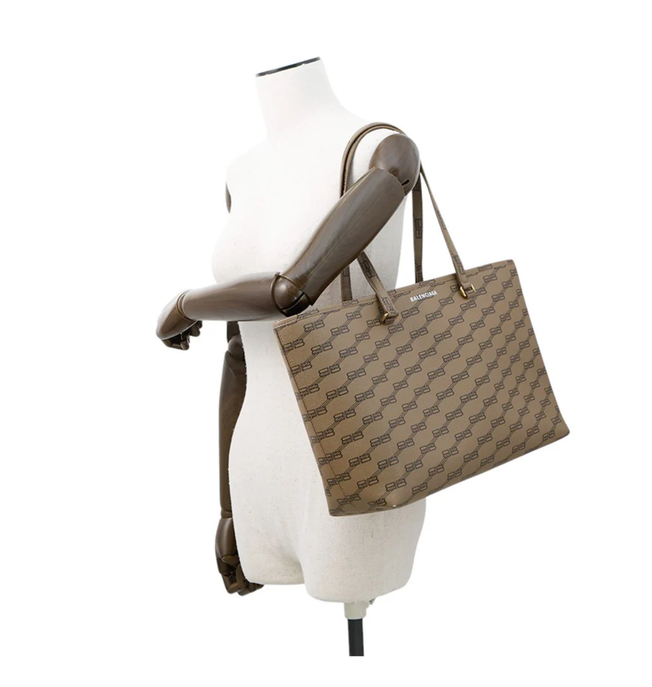 BALENCIAGA Monogram Signature Shopper Bag