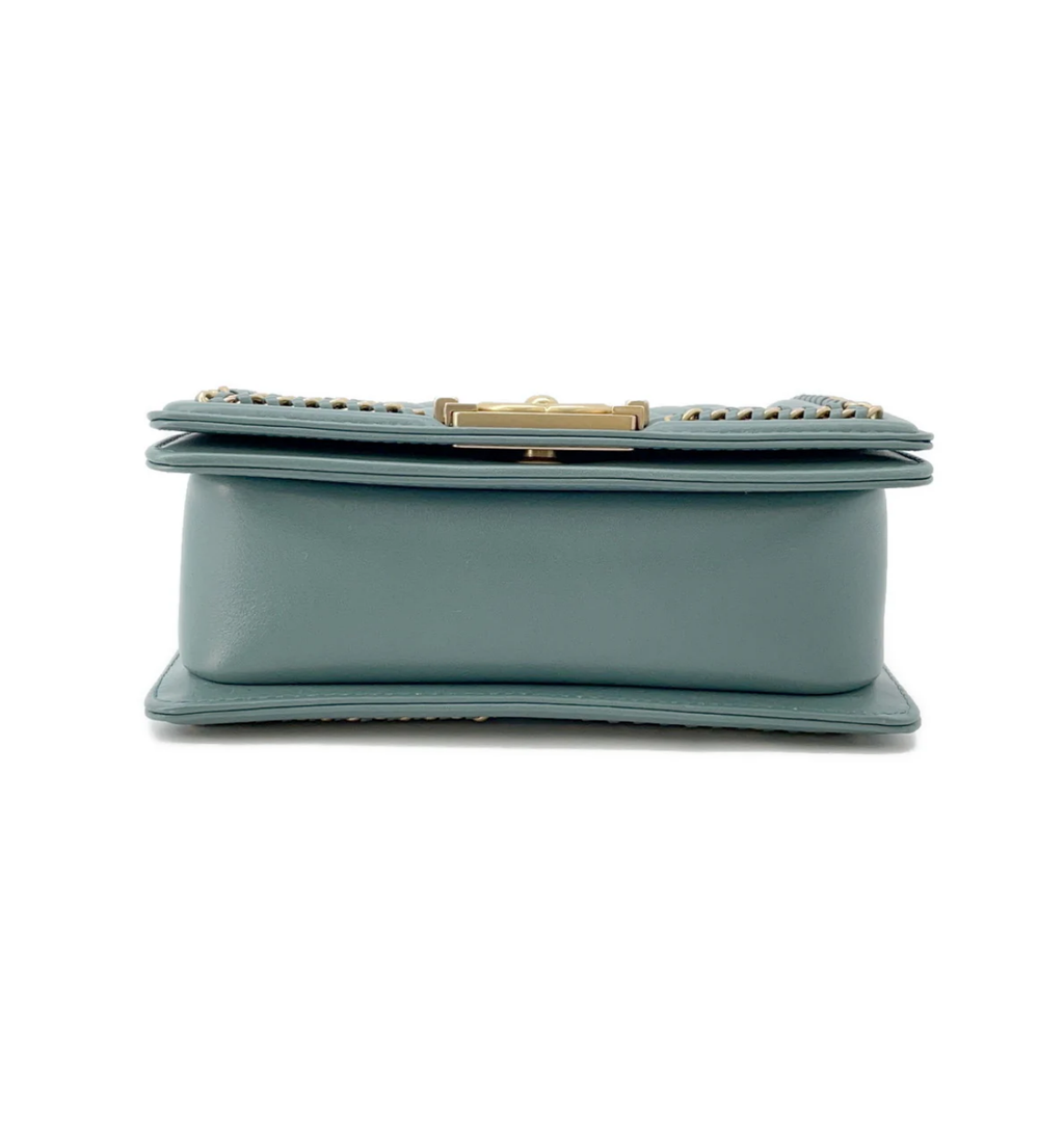 CHANEL Boy Chanel 20 Blue & Green Lambskin Bag