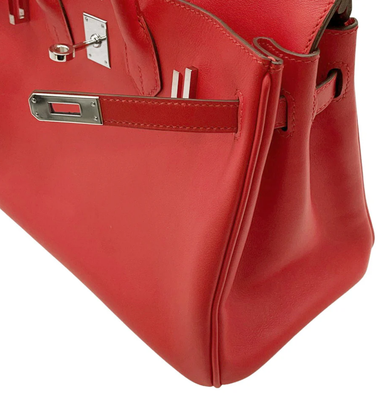 HERMES Birkin 25 Rouge Coeur Swift Leather