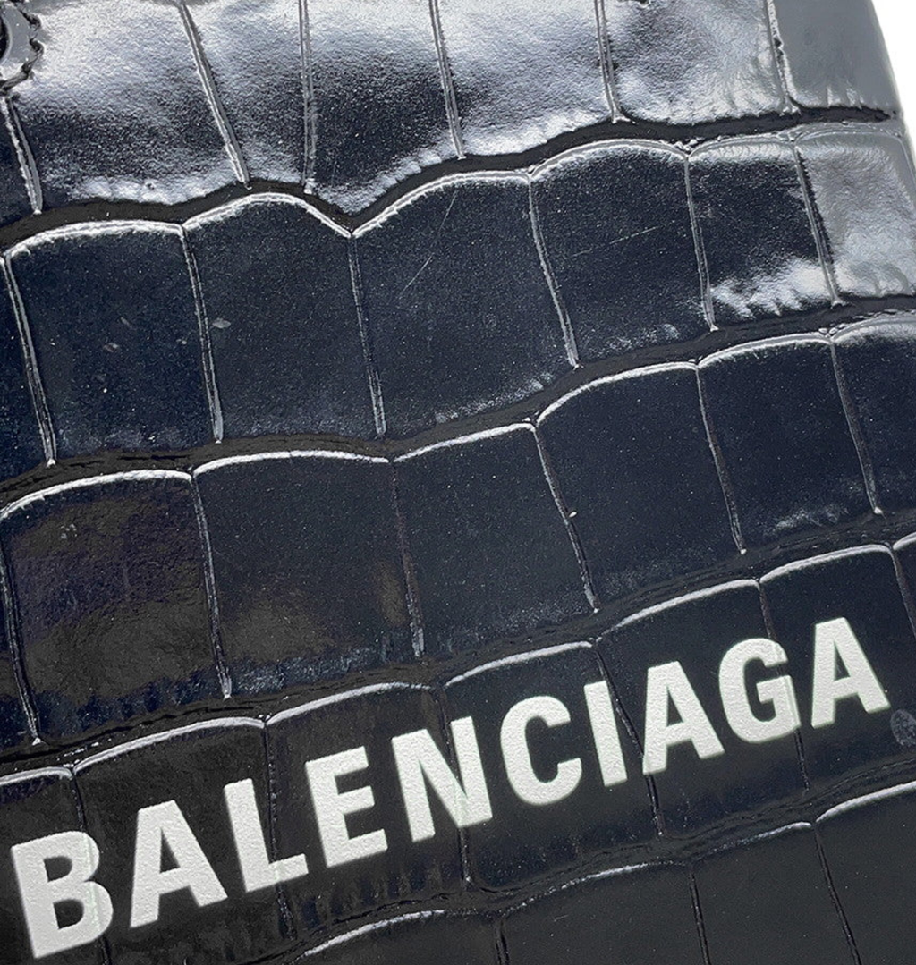 BALENCIAGA Black Leather Phone Holder