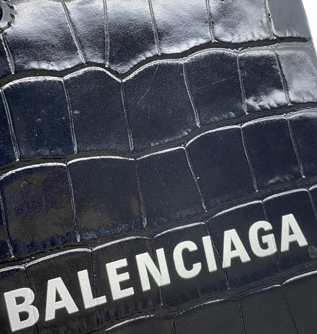 BALENCIAGA Black Leather Phone Holder