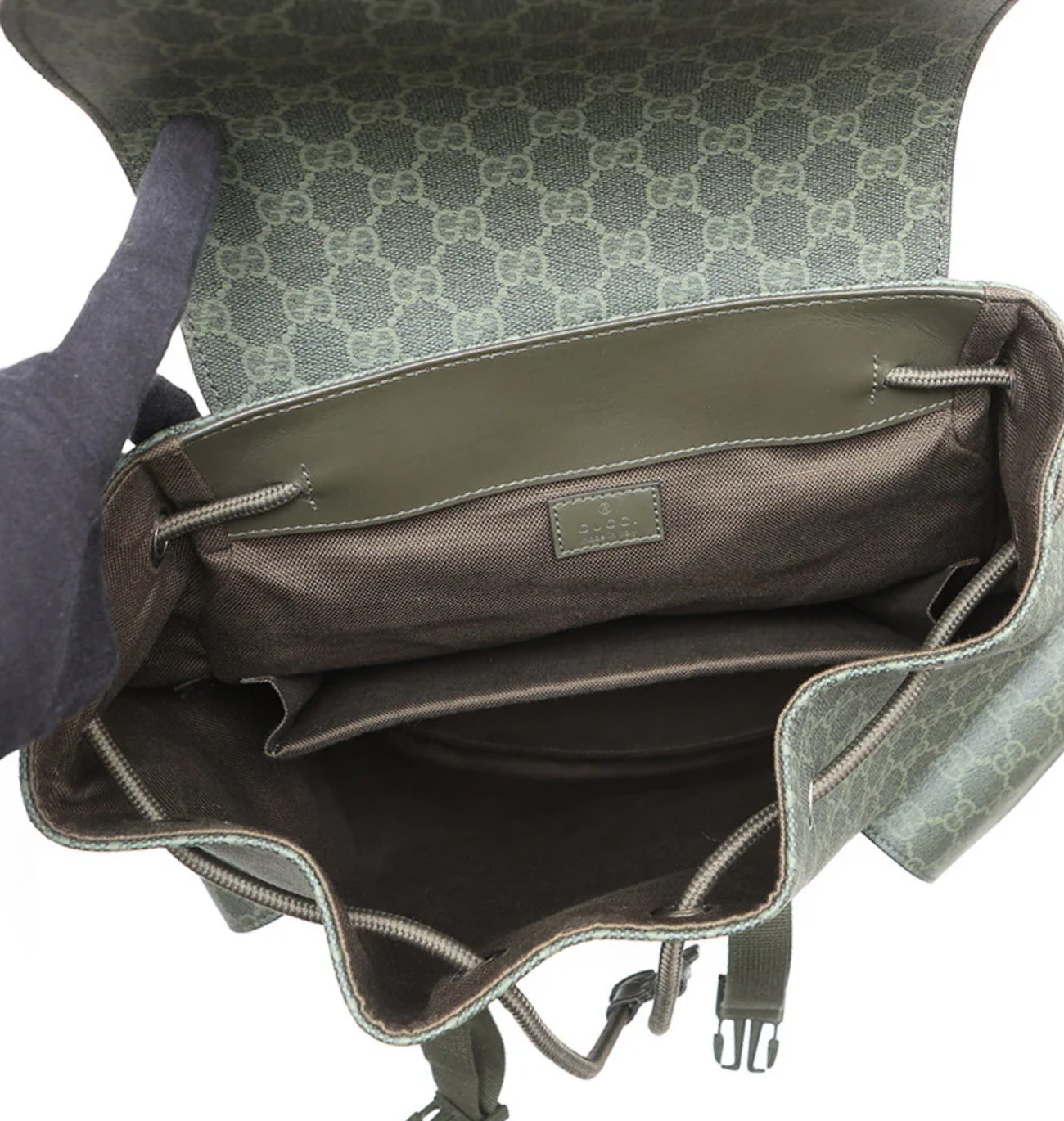 GUCCI GG Supreme Green Backpack