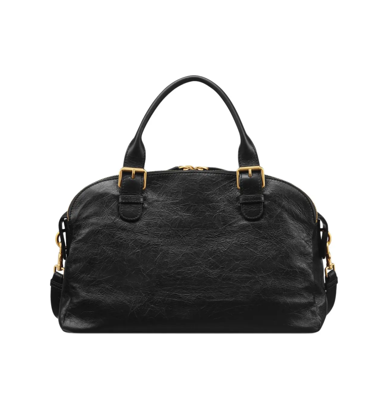 DIOR Grand Tour Bowling Black Crinkled Calf Leather Bag