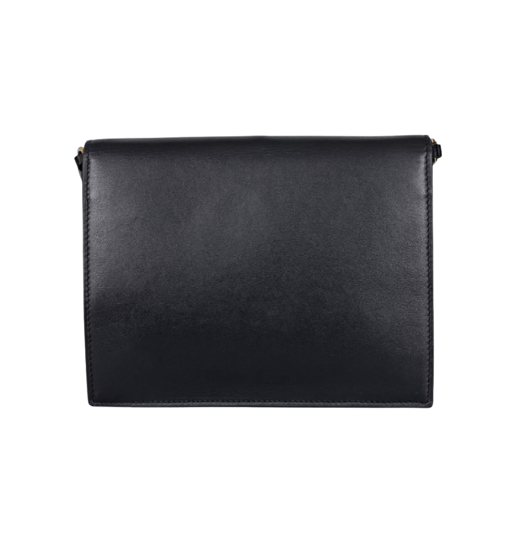 DOLCE & GABBANA Black Calfskin DG Logo Crossbody Bag