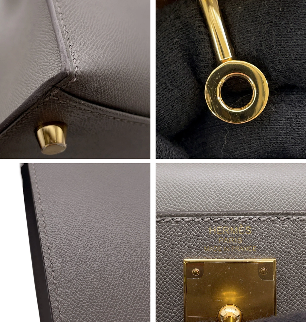 HERMES Kelly28 Gris Meyer Veau Madame