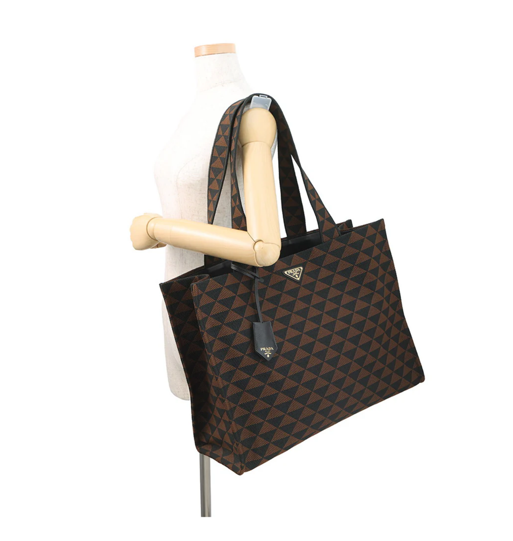 PRADA Triangle Jacquard Tote Bag