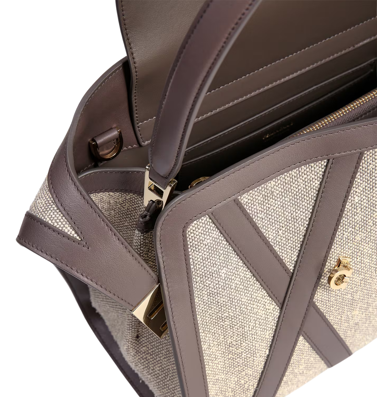 FERRAGAMO Hug Leather-trimmed Tote Bag