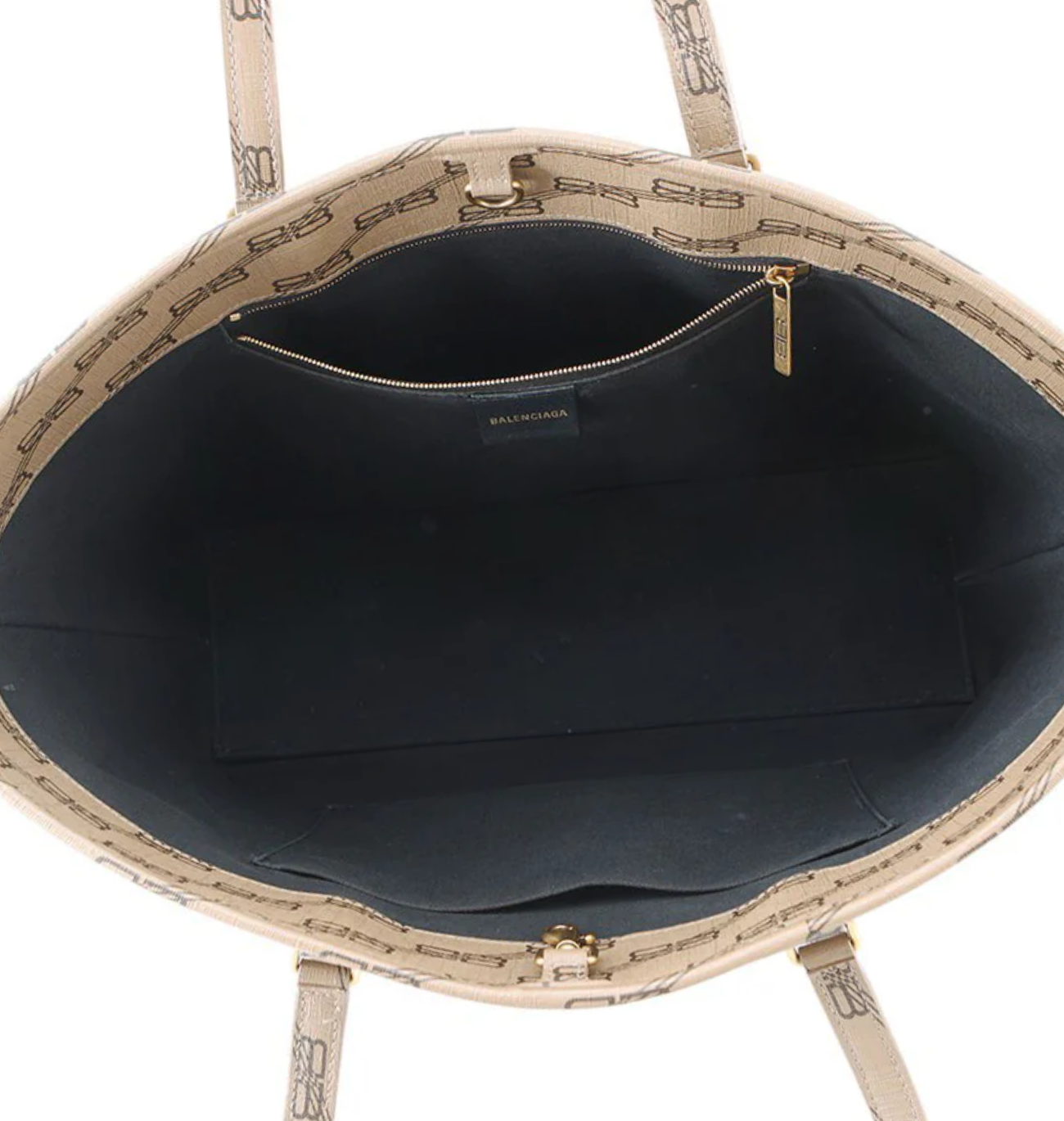 BALENCIAGA Monogram Signature Shopper Bag