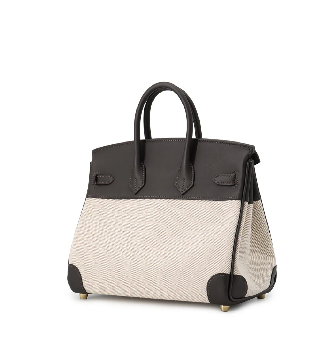 HERMES Birkin 25 Ecru/Baybrunn Toile H Swift Leather