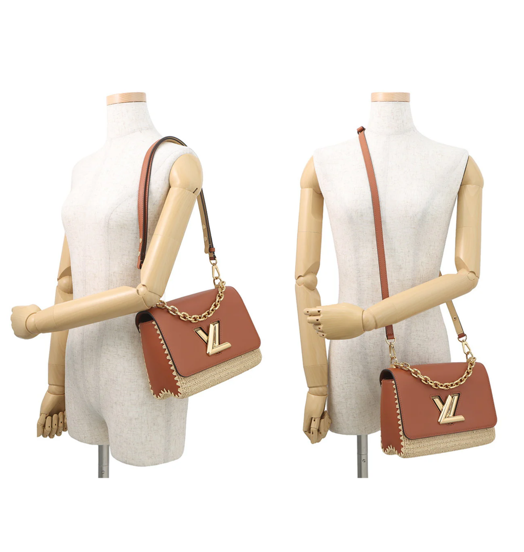 LOUIS VUITTON Twist MM Caramel Leather Raffia