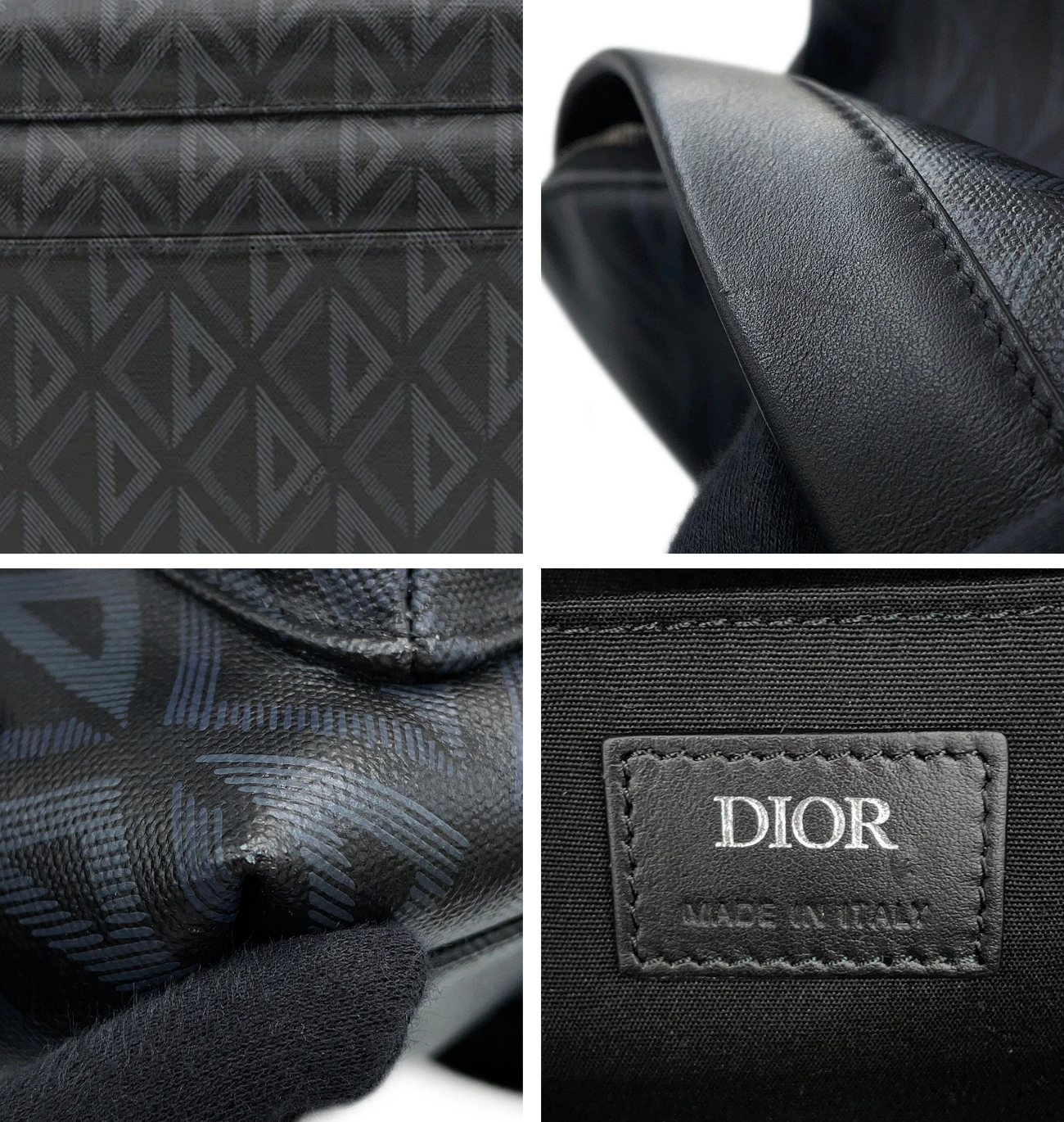 DIOR CD Black PVC Coated Canvas Backpack