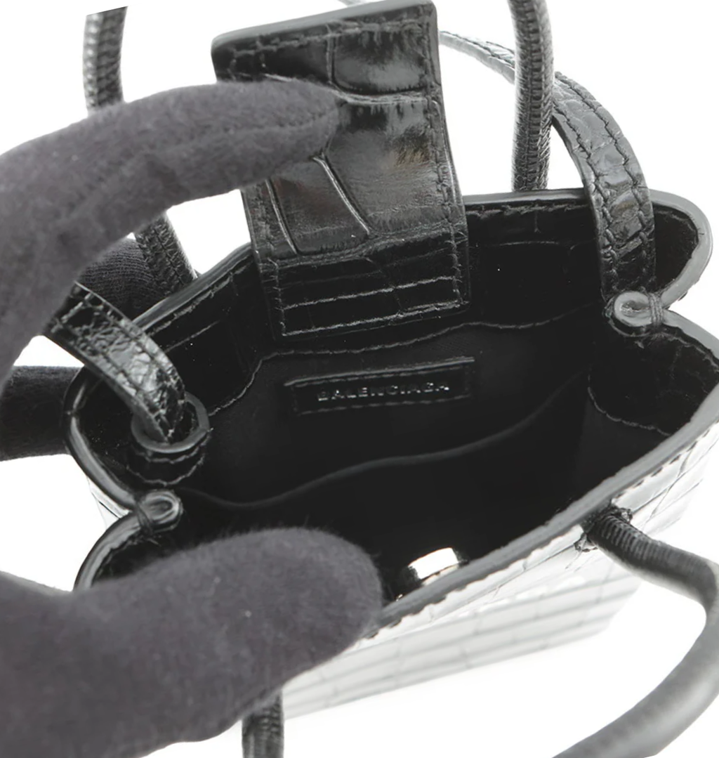 BALENCIAGA Black Leather Phone Holder