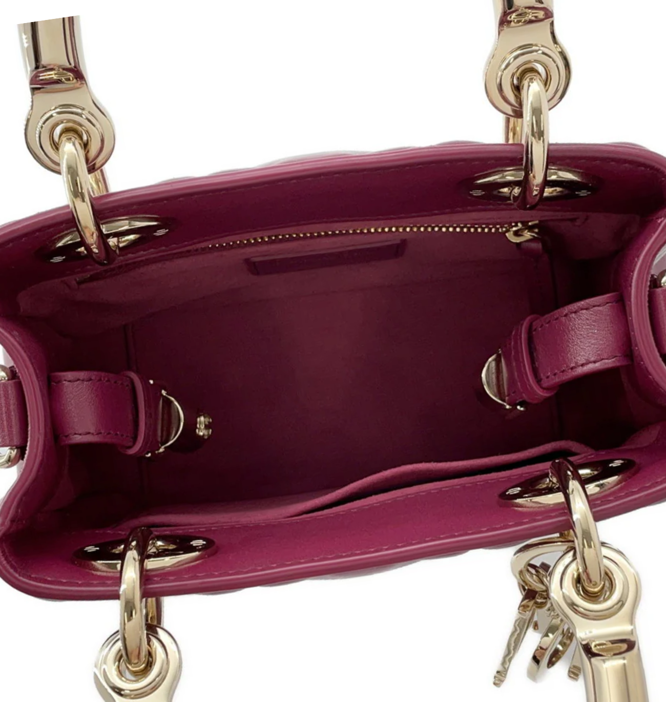 DIOR Lady Dior Bordeaux Leather Mini Bbag