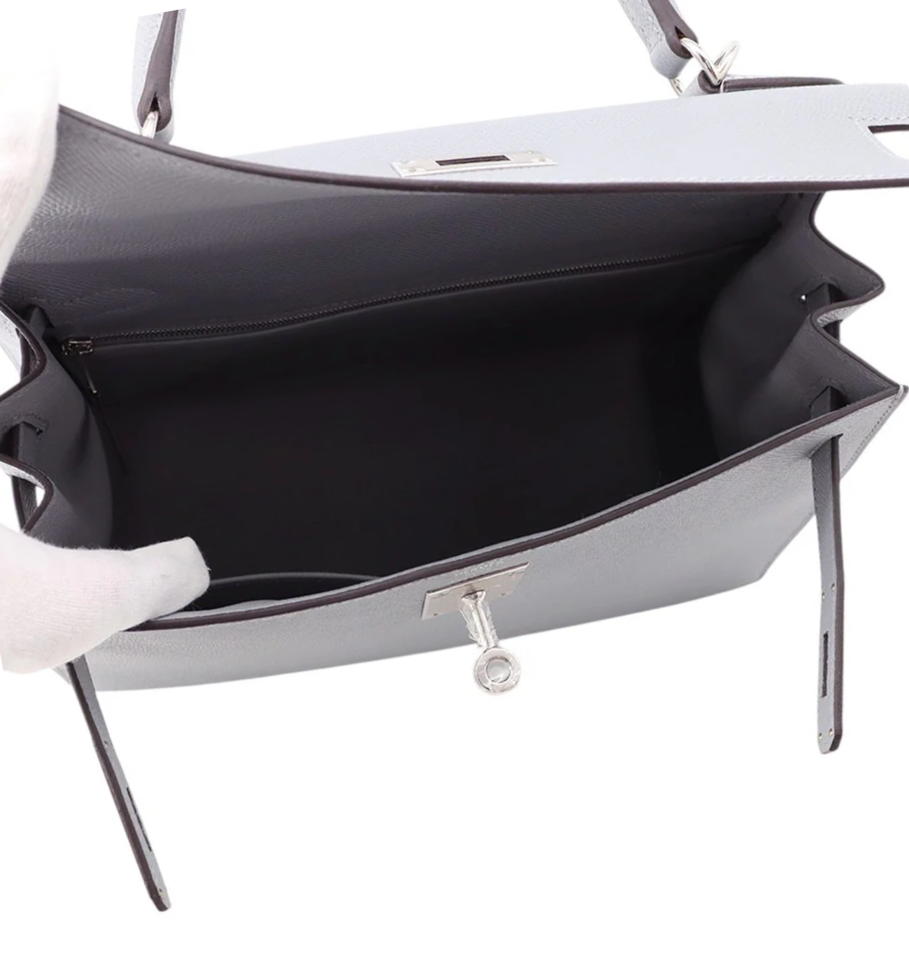 HERMES Kelly 28 Sellier Green Pantan Epsom