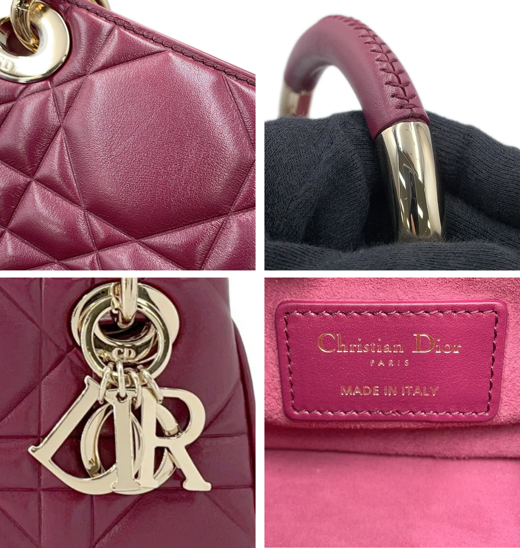 DIOR Lady Dior Bordeaux Leather Mini Bbag